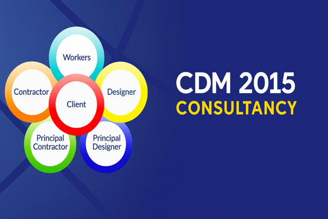 CDM Advisory CDM 2015 graphic showing workers, contractor, designer, client, principal contractor and principal designer.